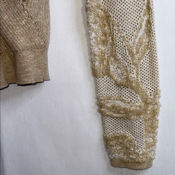 Anthropologie Beige and Cream Lace Knit Sweater - Picture 7 of 15